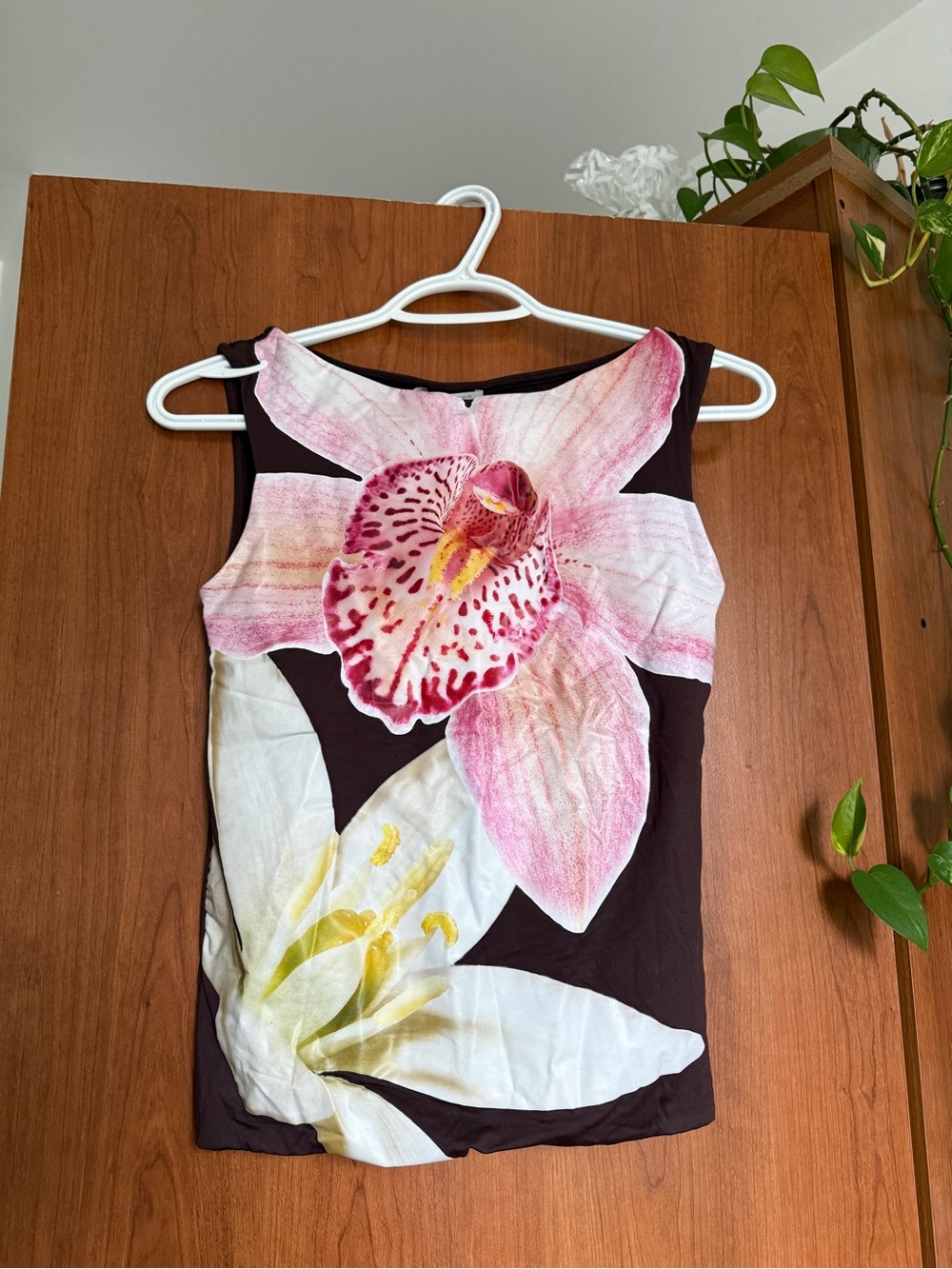 Zara Floral Orchid Print Tank Top - Pink, White & Yellow